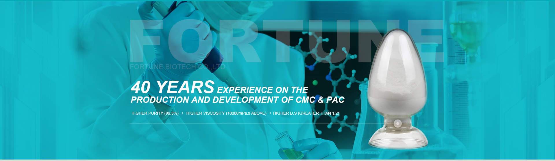 40 years' experience on the production and development of CMC&PAC